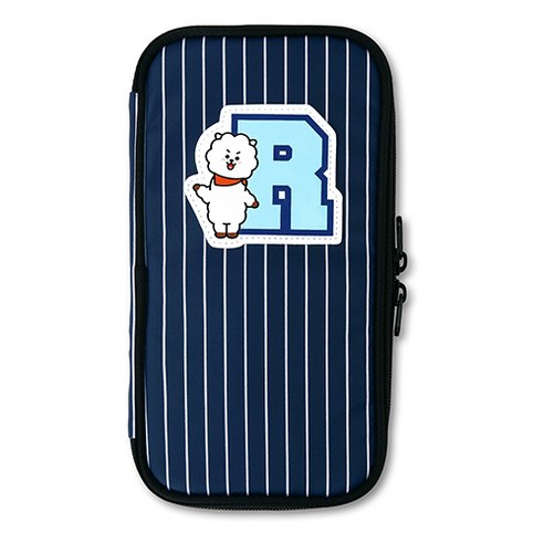 모노폴리 BT21 P포켓 스트라이프 파우치형 필통, 알제이(RJ), 1개