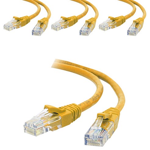 ANYPORT PLUS 랜선 UTP 3M CAT5.E, 엘로우, 4개