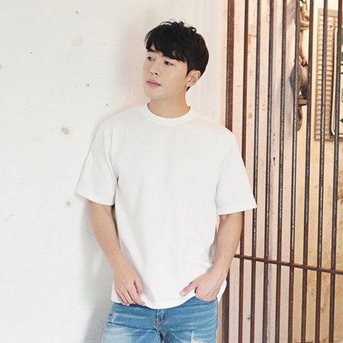 빅사이즈클럽 PHI 분또 반팔티, 화이트