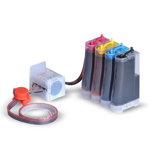 잉크타임 HP3635 & HP3636 & HP3835 & HP3838 & HP680 전용 DIY 진공댐퍼 잉크 무한공급기 300ml, 혼합 색상, 1개