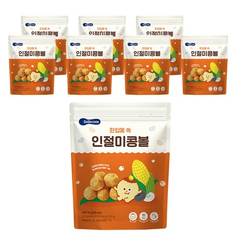 베베쿡 인절미콩볼 유아과자, 인절미맛, 25g, 8개