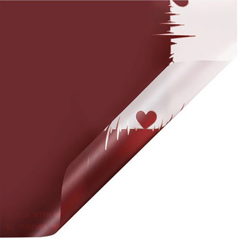 에스피글로벌 클리어 라인 I LOVE YOU 플라워 포장지, 버건디, 20개