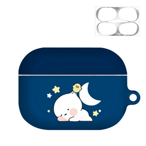 옴팡이 팡팡 하드 에어팟프로 케이스 + 철가루 방지 스티커, 나른팡
