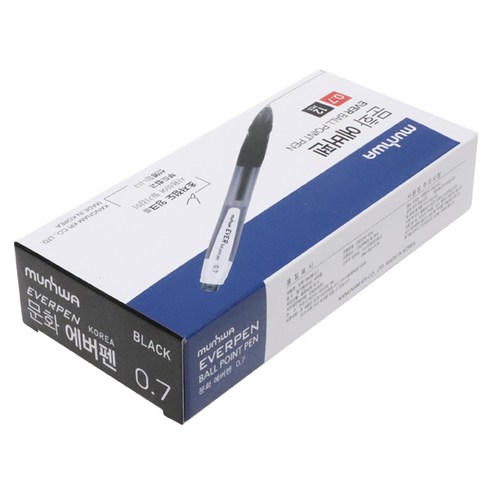 문화연필 에버펜 0.7mm, 검정, 12개