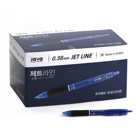 자바펜 제트 라인 유성 볼펜 0.38mm, 파랑, 144개