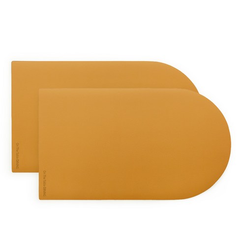 퍼니메이드 가죽 테이블매트 러너 다이닝 2p, 머스터드, 45 x 26 cm