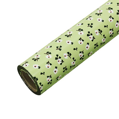 포포팬시 미니플라워 비닐 증착롤 포장지 중 37.5cm x 20m, 연두, 1개