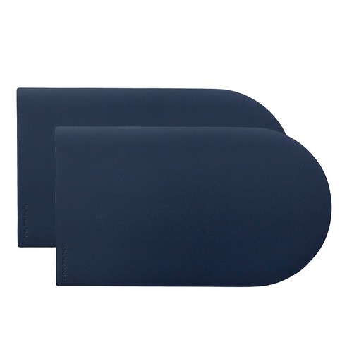 퍼니메이드 가죽 테이블매트 러너 다이닝 2p, 네이비, 45 x 26 cm