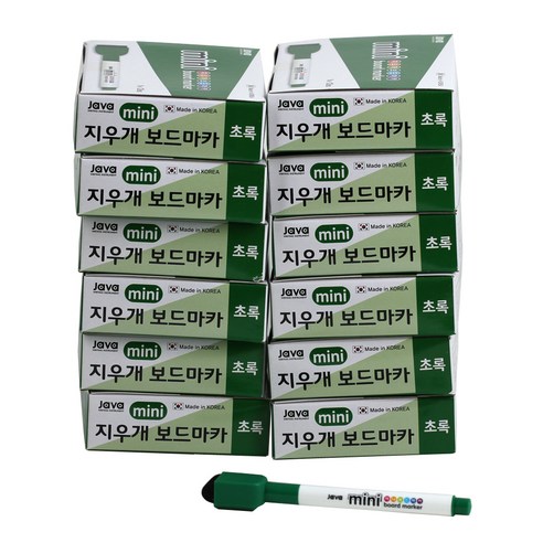 자바펜 지우개 미니보드마카, 초록, 144개