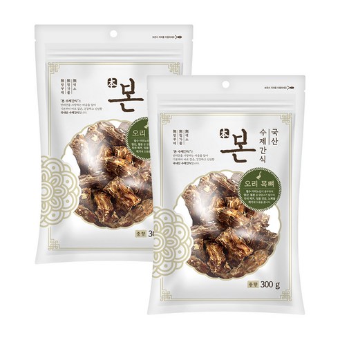 본 수제 강아지 간식 300g, 오리목뼈, 2개