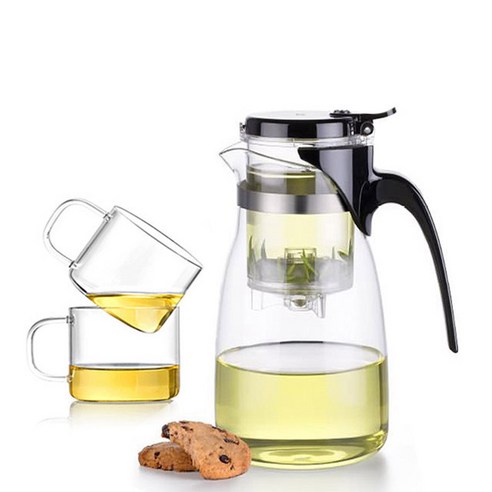 사마글라스 내열유리 티포트 TZ003 + 찻잔 2p 세트, 1세트, 티포트 1200ml + 찻잔 150ml x 2p