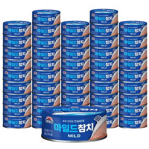 사조참치 마일드참치 안심따개 통조림, 100g, 48개