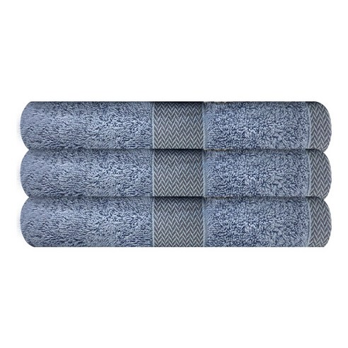 송월타월 CM헤링본 라인50 바스 수건 250g 뱀부얀 혼방사, 하늘, 3개