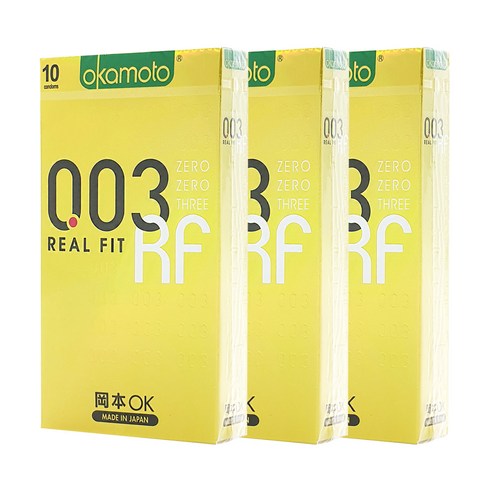 오카모토 003 리얼핏 RF 콘돔 박스 랜덤 발송, 10개입, 3개