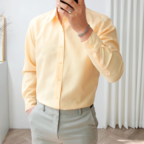 더클래식 남성용 데일리 링클프리 카라 셔츠