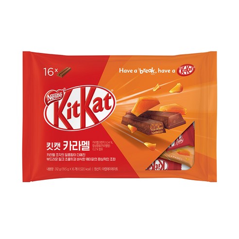 KitKat 카라멜, 19.5g, 16개