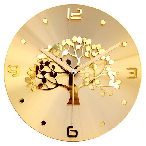 황금나무 벽시계 30cm: 골드의 화려한 벽시계