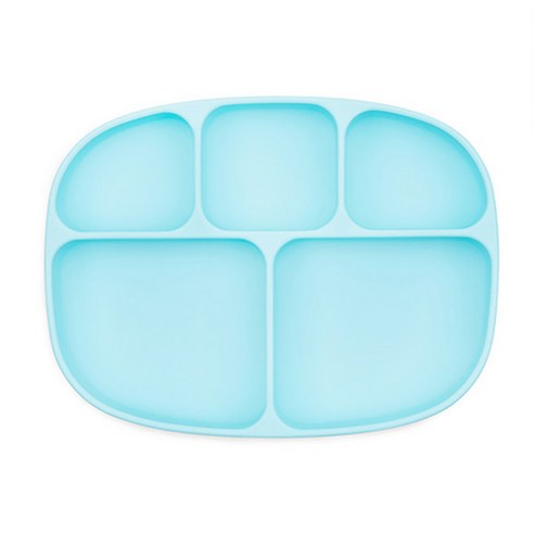 범킨스 실리콘 흡착 5구 유아 식판, 블루, 단품