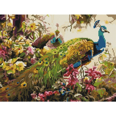 아트조이 DIY 보석십자수 캔버스형 30 x 40 cm, 공작의 산책, 1개