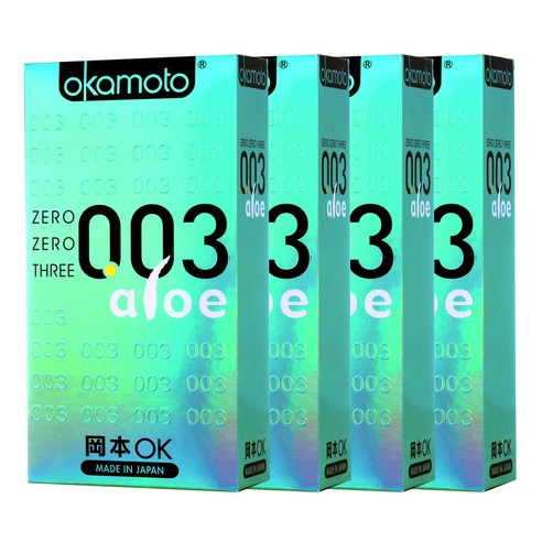 오카모토 콘돔 003 알로에, 10개입, 4개