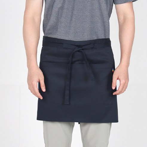 팀쿡 허리형 반 앞치마 TDA-301 110 x 41 cm, 네이비, 1개