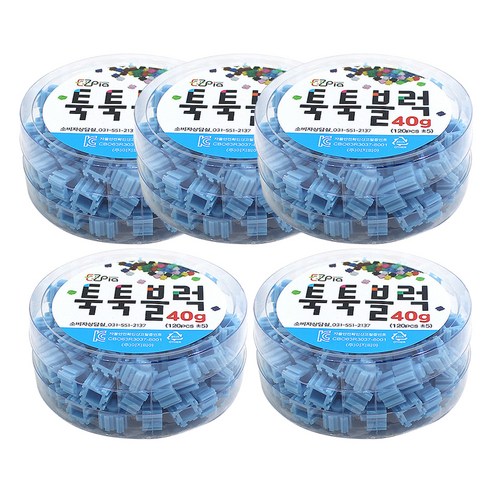 이지피아 툭툭 블럭 리필 40g 5p, 하늘, 5개