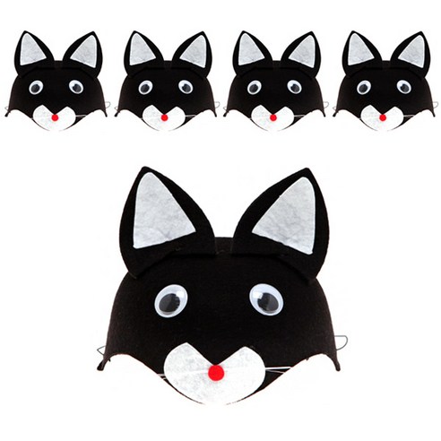 리빙다 부직포 동물모자, 고양이, 5개