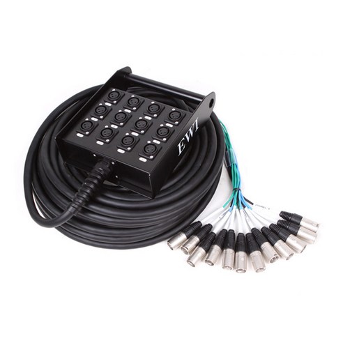 EWI PSX 박스형 멀티 스네이크 케이블, PSX-12-15M, 혼합색상