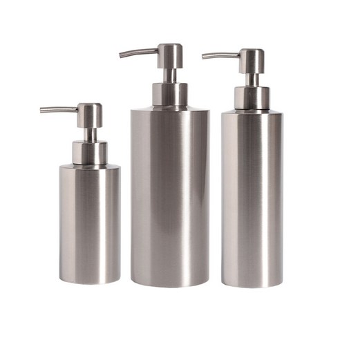 모나코올리브 스테인레스 샴푸 린스 호텔식 디스펜서 250ml + 350ml + 550ml 세트, 실버, 1세트