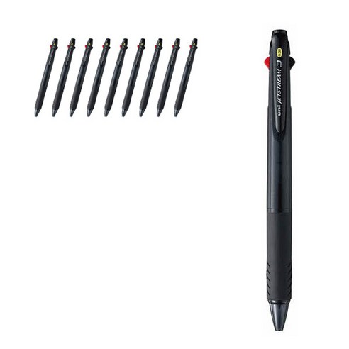 제트스트림 3색 멀티펜 SXE3-400 0.38mm, 딥블랙 BK, 10개