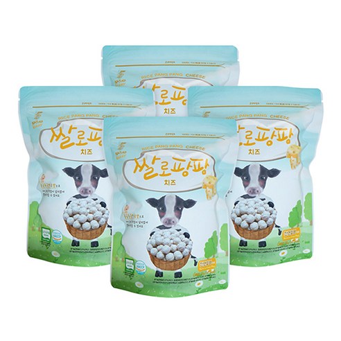 짱죽 유기농 쌀로팡팡 과자, 치즈, 4개, 35g