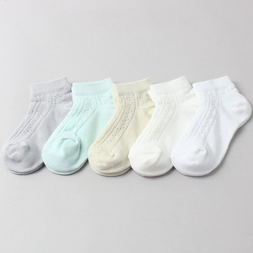 아동용 라마 망사 발목 양말 5족