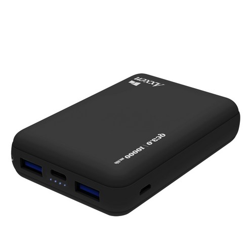 액센 보조배터리 10000mAh QC3.0 PD18W 멀티단자, B110, 블랙