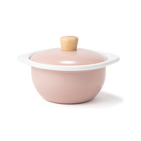 에지리 법랑 샤틴시리즈 꼬꼬떼 냄비, 15cm, 에쉬핑크