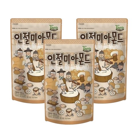 탐스팜 인절미 아몬드, 190g, 3개