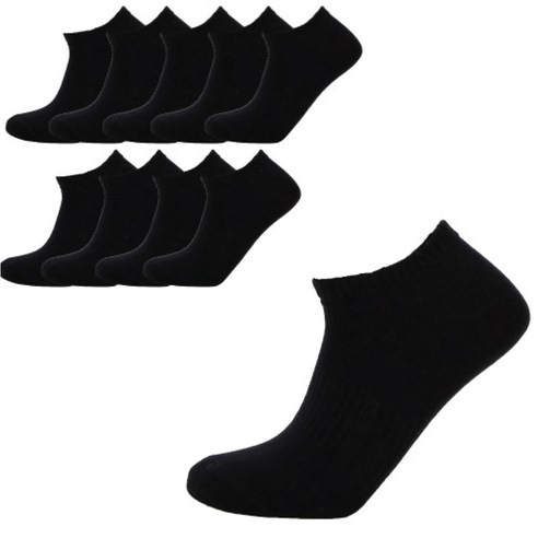 몬풋 여성용 베이직 발목양말 10켤레, 블랙