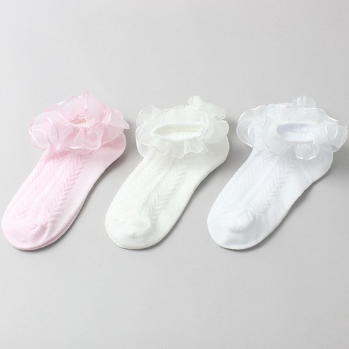 고급스러운 편안함: 로랑 레이스 발목 양말 세트
