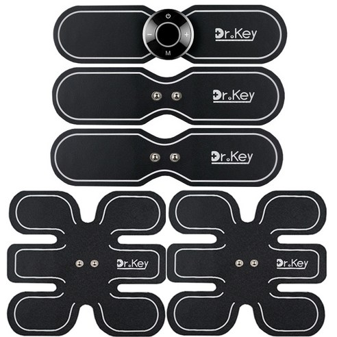 닥터키 EMS 바디 트레이너 컨트롤러 + 날개형 저주파 리필패드 3p + 식스팩 운동 패드 2p 세트, 컨트롤러(DRK-1000), 날개형 패드(DRK-1010), 식스팩 패드(DRK-1060), 블랙