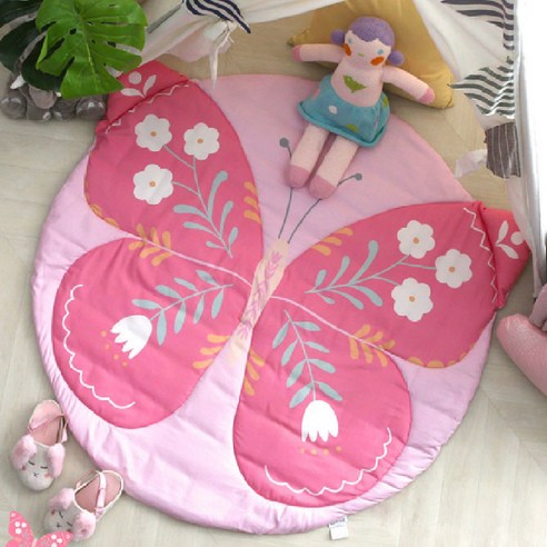 블라블라 순면 러그, 나비 핑크
