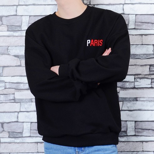 타운클로 오버핏 파리 맨투맨