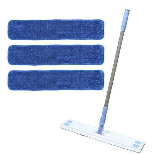 에이클린 밀대 청소기 화이트 + 스카이 대형 60cm + 고급 루프 패드 블루 3p 세트, 1세트