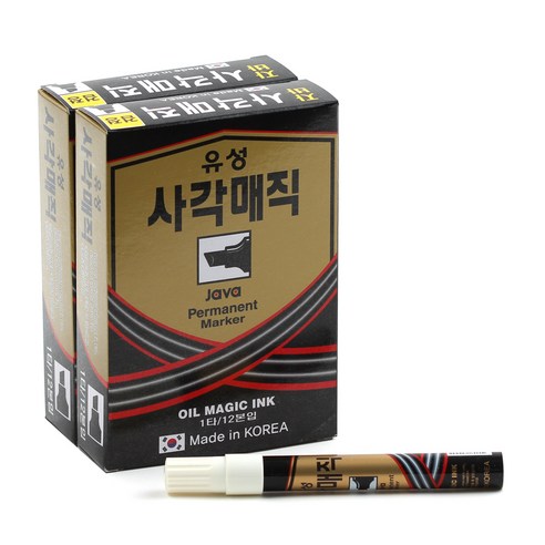 자바펜 사각유성매직, 검정, 24개
