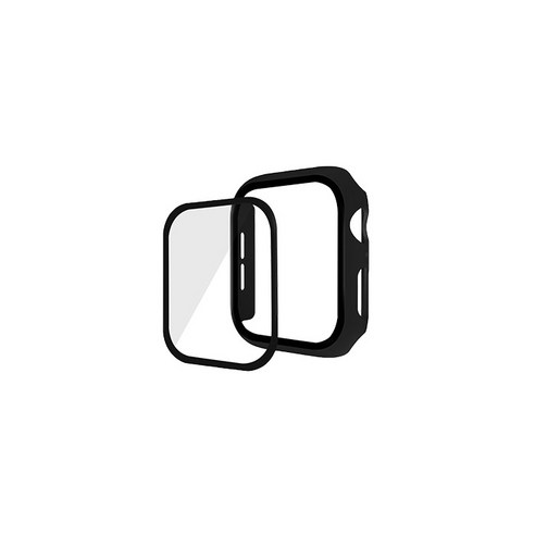 비쉐르 매트 라인 애플 워치 시리즈 5 44mm 하드 커버 케이스, 블랙, 1개