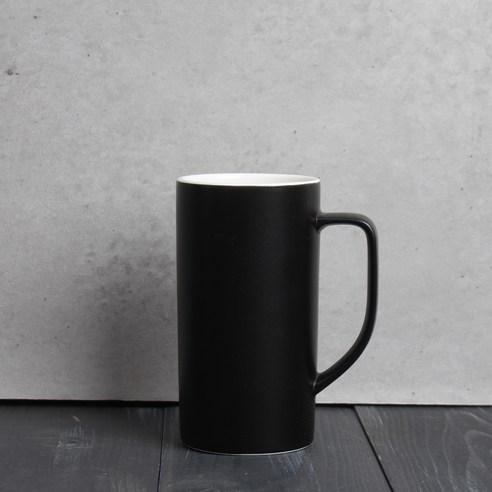레트로 무광 톨머그 500ml, Black, 1개