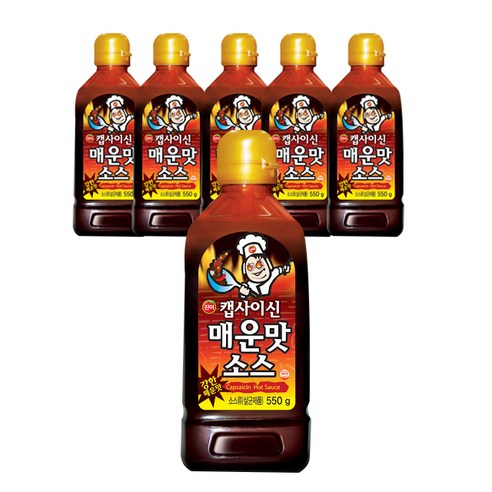 진미 캡사이신 매운맛 소스, 550g, 6개