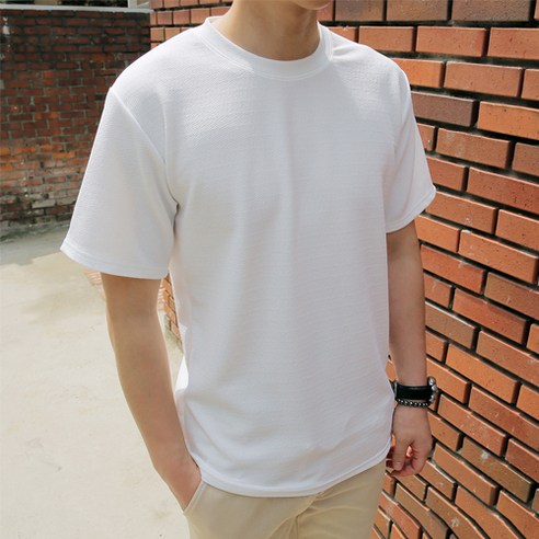 머시따 남성용 7컬러 엠보 반팔 티셔츠