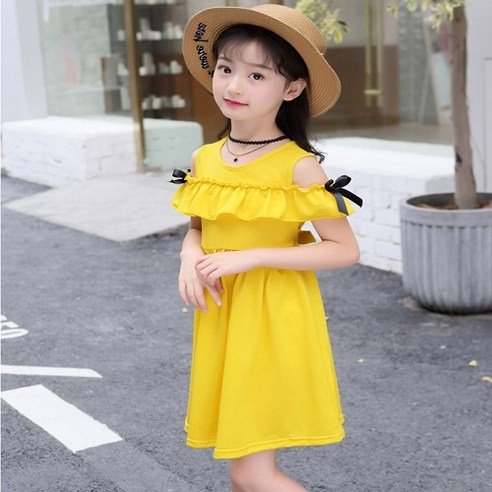 엔젤아이 여아용 숄도 라인 프릴 원피스