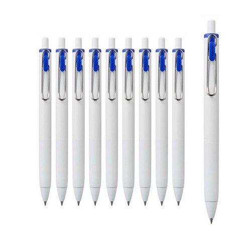 유니볼원 중성 잉크펜 0.5mm, 블루, 10개
