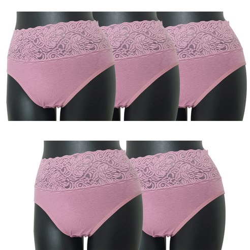 더블린 여성 맥시 면스판 레이스 팬티 5p