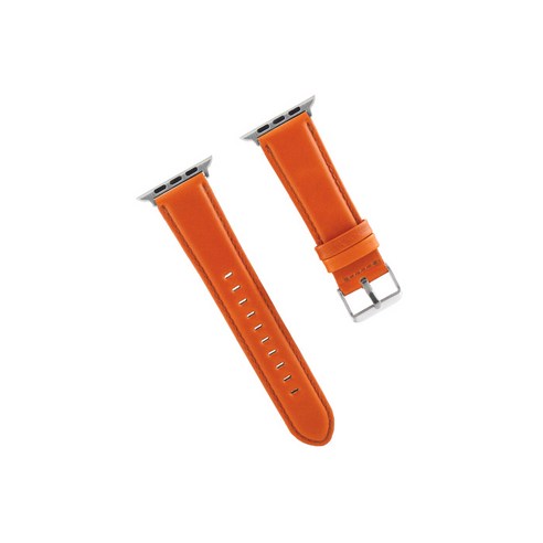 비쉐르 애플워치 3/4/5 실버 프론티어 레더 밴드 (42/44mm 호환 가능), 오렌지, 1개